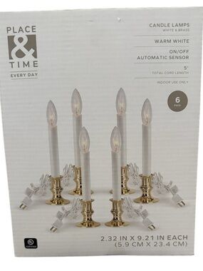 6 Pack Candle Lamps Brass Gold